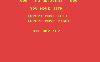 64 Breakout v1 Title Screen